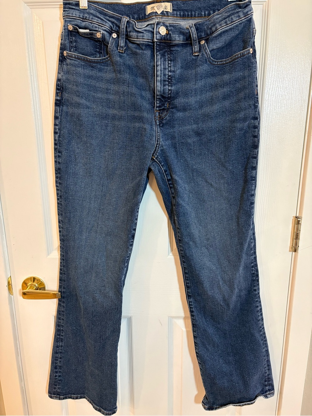 Madewell Mid Rise Kick Out Jeans 34 Blue Wash Kick Flare